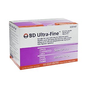 Agulha Ultra-Fine para Caneta de Insulina 5mm 31G c/ 100un BD