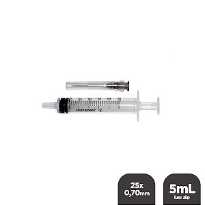 Seringa 5mL Luer Slip Com Agulha 25x0,70mm Unidade Descarpack