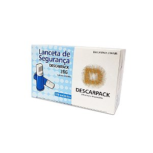 Auto Lanceta de Segurança 28G CX C/ 100 Un. Descarpack