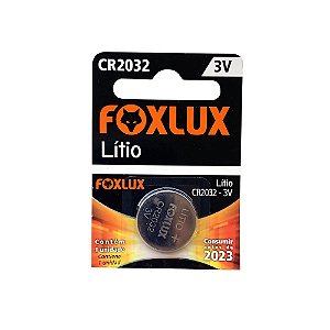 Bateria CR2032 3V Lítio c/1 Unidade FOXLUX