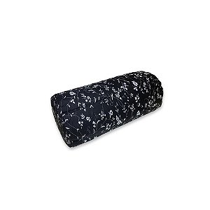 Rolo Soneca 40 x 20cm com Capa Flores Preto NHC