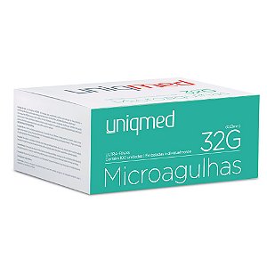 Microagulha 32G 4x0,23mm Ultra-Fina Estéril cx c/100 un Uniqmed