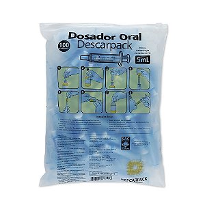 Dosador Oral 5mL pacote c/100 un. Descarpack