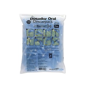Dosador Oral 3mL pacote com 150 un. Descarpack