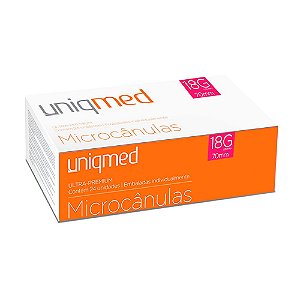 Microcânulas 18G x 70mm Ultra-Premium CX c/ 24un. Uniqmed