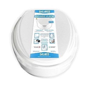 Assento Sanitário Oval Elevado 13,5cm c/ Tampa Dellamed