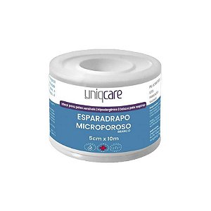 Esparadrapo Microporoso Branco 5cm x 10m Uniqcare