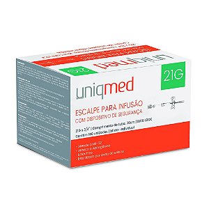 Escalpe com Dispositivo de Segurança 21G c/100 un. Uniqmed