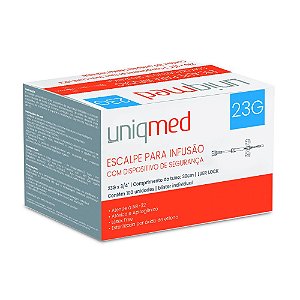 Escalpe com Dispositivo de Segurança 23G c/100 un. Uniqmed