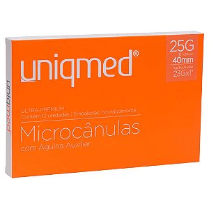 Microcânula com Agulha Auxiliar 25G x 40mm c/ 12un. Uniqmed