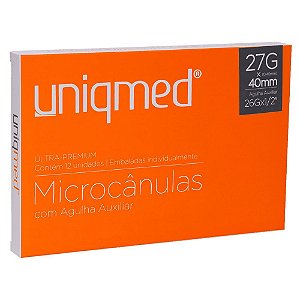 Microcânula com Agulha Auxiliar 27G X 40mm c/12 un Uniqmed