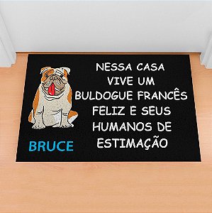 Capacho Bulldog Francês Personalize com o Nome do Pet Ca372