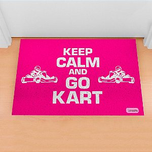 Tapete Capacho - Kart Keep Calm and Go Kart Rosa