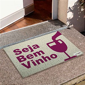 Capacho Frase - Seja Bem Vinho Fundo Branco