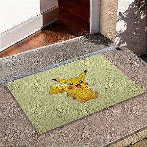 Capacho Pikachu Desenho Pokémon Lavável 60x40cm em Promoção na