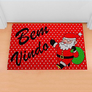 Capacho Frase - Bem Vindo Papai Noel Natal