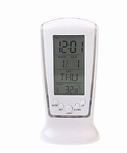 Relógio De Mesa LED Digital  Termômetro Alarme e Calendário