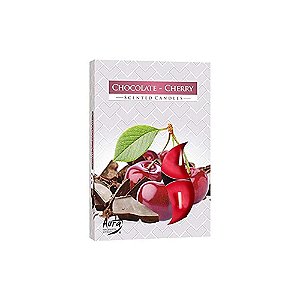 Vela Chocolate Cherry Aromática Rechaud C/6