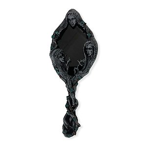 Espelho Negro de Mão Deusa Tríplice