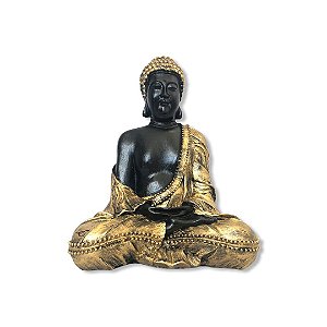 Buda de Resina Sentado Dourado 29cm