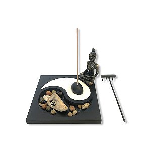 Jardin Zen Yin Yang com Buda Ouro Velho