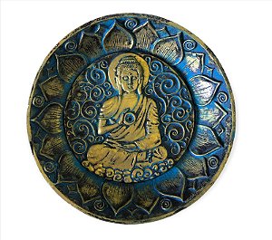 Incensário Prato Buda Azul