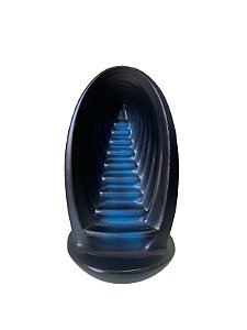 Incensário Cascata Escada Preto com Azul