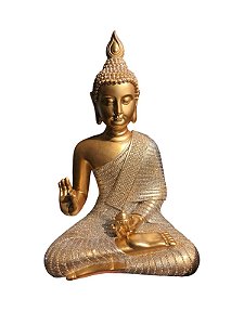 Buda Dourado Com Glitter 30cm