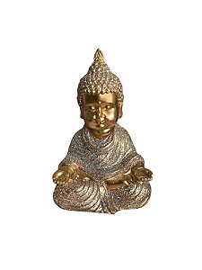Buda Tibetano Dourado C/ Glitter