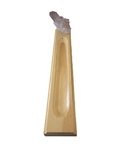 Incensário Madeira Marrom Claro - Cristal Bruto