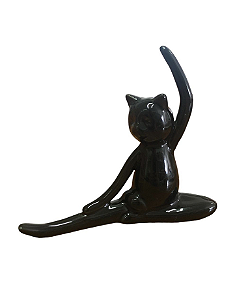 Gato Yoga Preto Porcelana