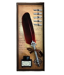 Kit Caneta Pena Vermelha
