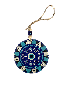 Mandala Porcelana Olho Grego C/ Corda Modelo A