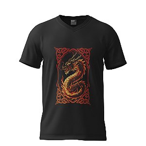 Camiseta Preta Dragão do Fogo