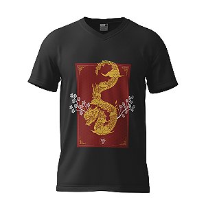 Camiseta Preta Dragão Oriental