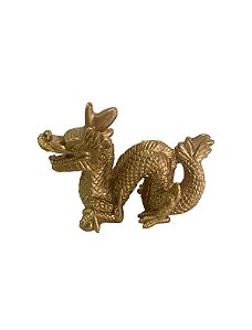 Dragão Resina Dourado 8cm