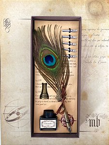 Kit Caneta Pena Pavão