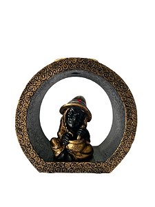 Incensário Cascata e Porta Vela Bruxa Dourado