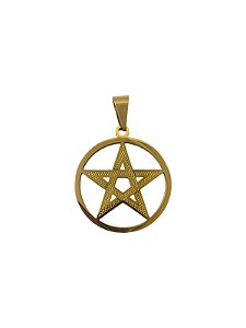Pingente Pentagrama Dourado Grande
