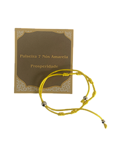 Pulseira Kabbalah 7 Nós Amarela