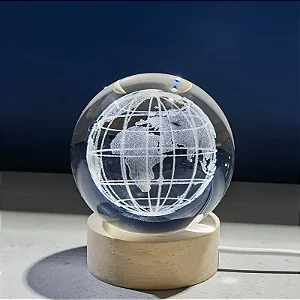 Luminária 3D Globo da Terra com Led Colorido