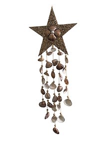 Móbile Estrela com Conchas Bege