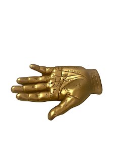 Incensário Mão Quiromancia Dourado