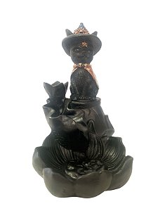Incensário Cascata Gato com Chápeu