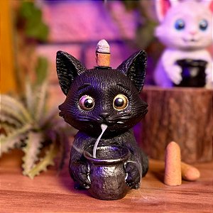 Incensário Gato Preto Cascata