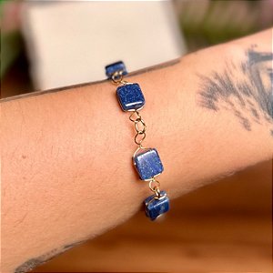 Pulseira de Quartzo Azul Quadrada