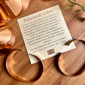 Bracelete Ajustável de Cobre Puro G - 18 cm