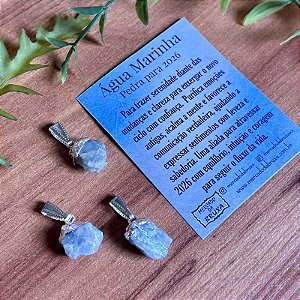 Pingente Água Marinha - Prata