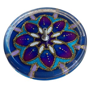 Incensário Mandala Flor Azul