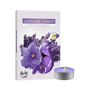 Vela Lavander-Violet Aromática Rechaud C/6